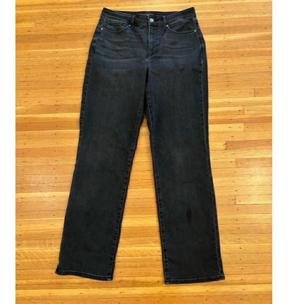 NYDJ Relaxed Straight black faded jeans